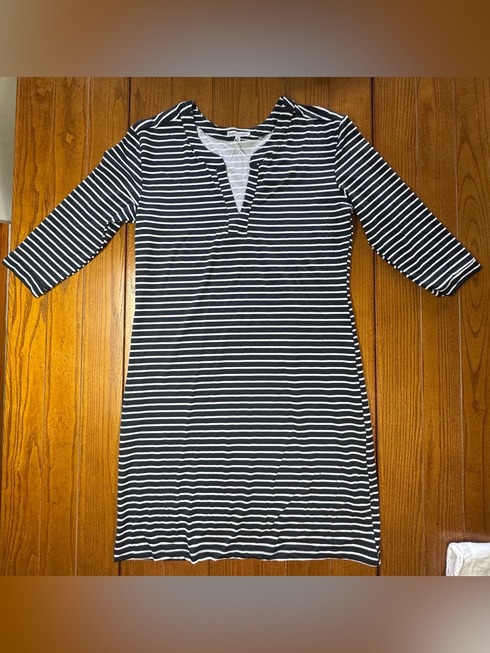 Mary Square “Day Tripper” Black & White Striped Dress -NEW WITH TAGS - Size S